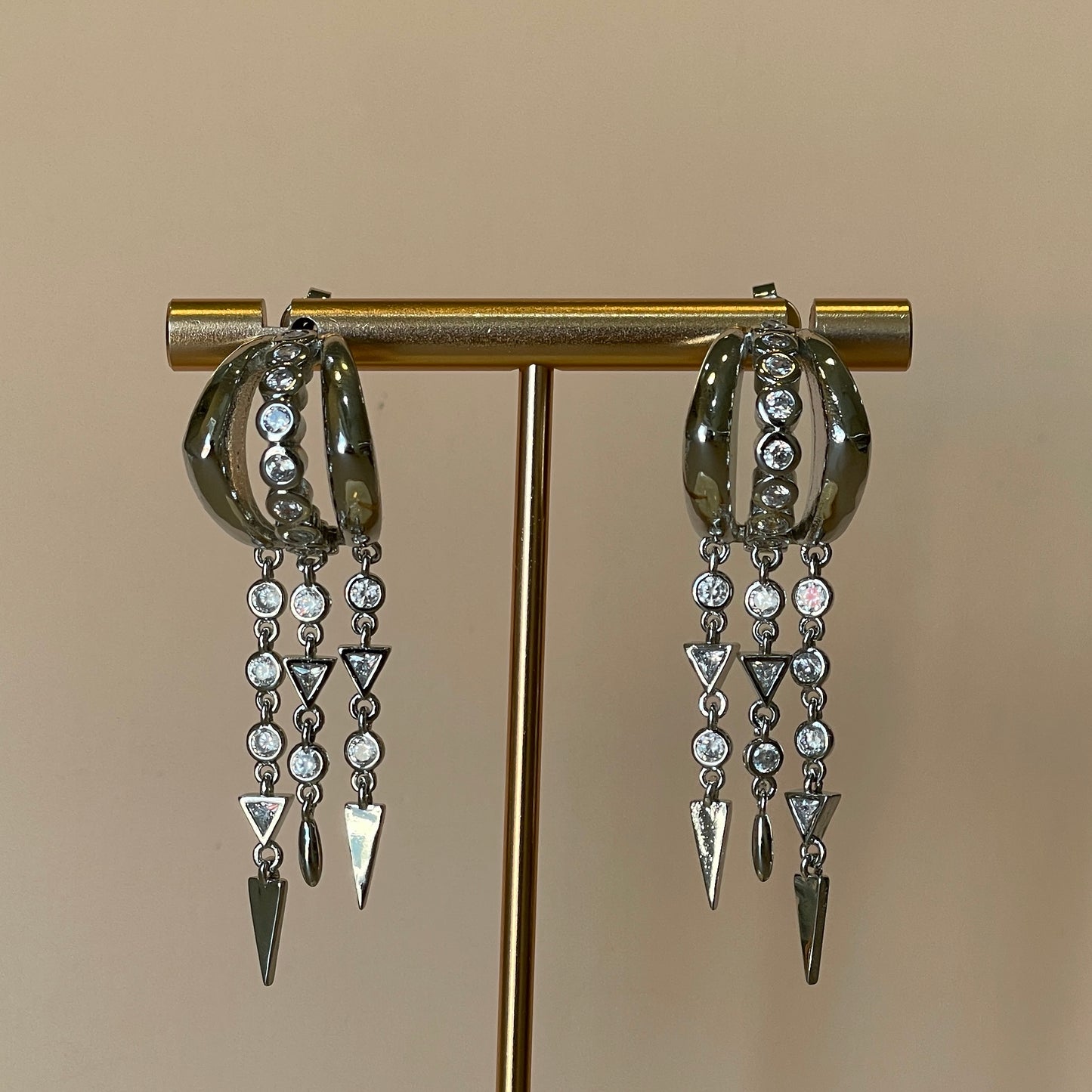 ARETES SUNSET CON CADENA SILVER