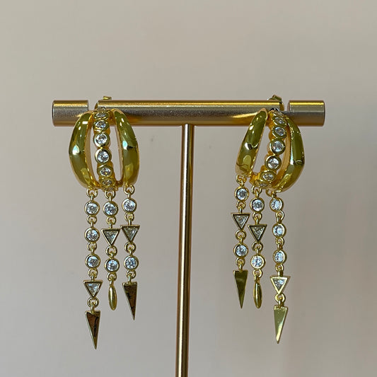 ARETES SUNSET CON CADENA GOLD