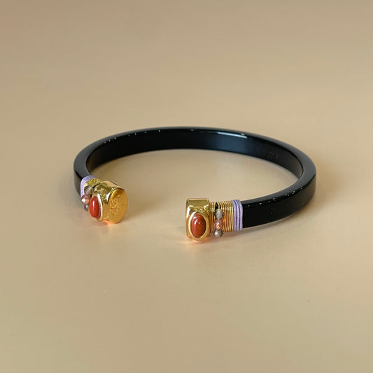 BRAZALETE SARINA -BLACK RED JASPER