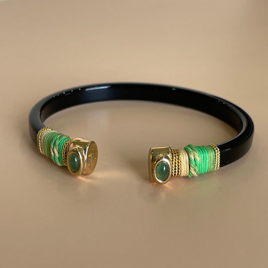BRAZALETE SARINA NEGRO - VERDE HILO VERDE