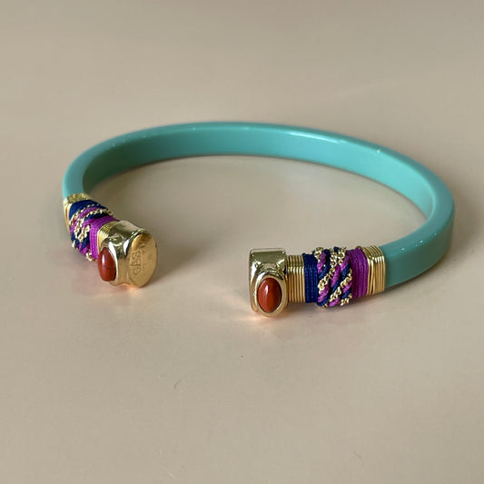BRAZALETE SARINA VERDE VESUVIANTE - JASPER HILO MORADO