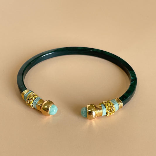 BRAZALETE SARI VERDE - AGUAMARINA