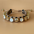 PULSERA FAVORITA BLANCO TORNASOL Y DORADO -HB