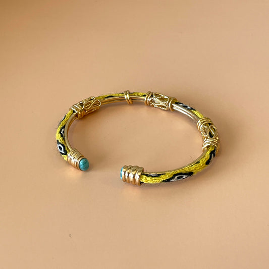 BRAZALETE LIMA AMARILLO -PIEDRA TURQUESA