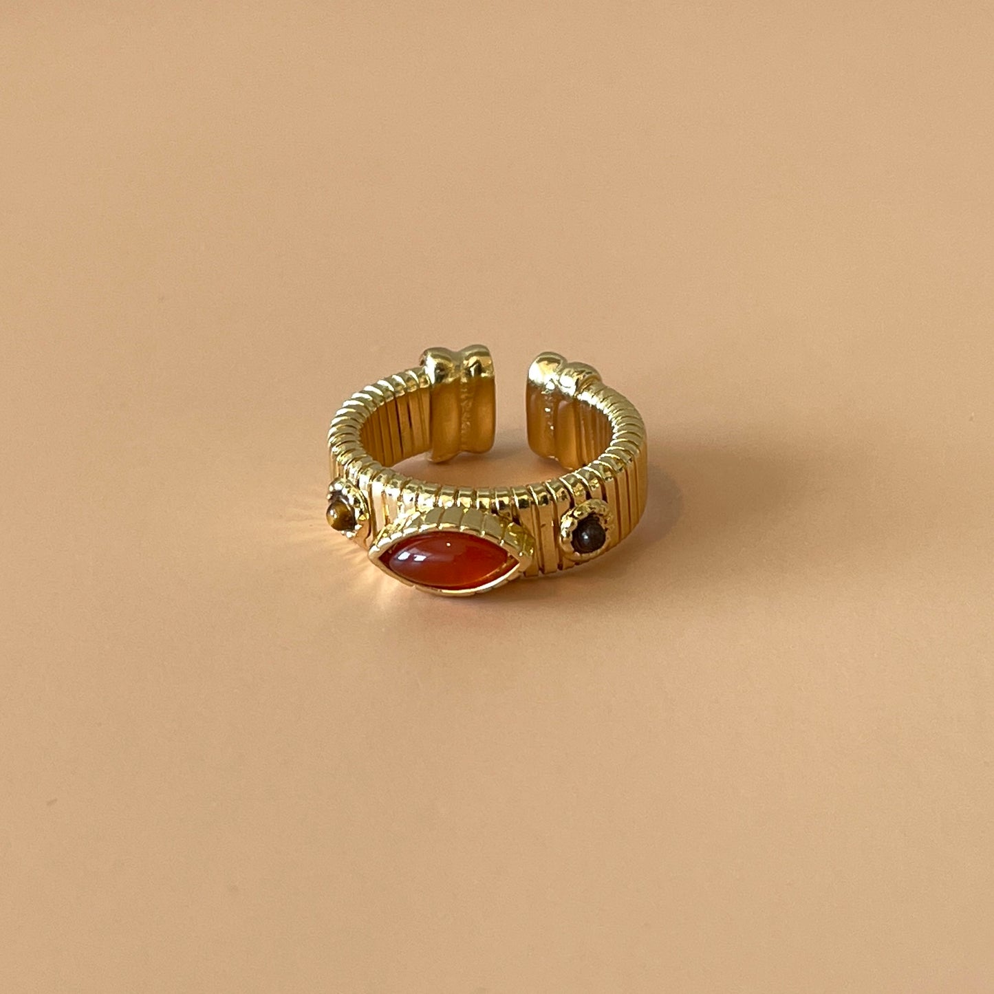 ANILLO STRADA JASPE ROJO