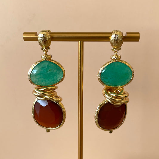 ARETE SIRENA GREEN AMATISTA & JASPE BROWN