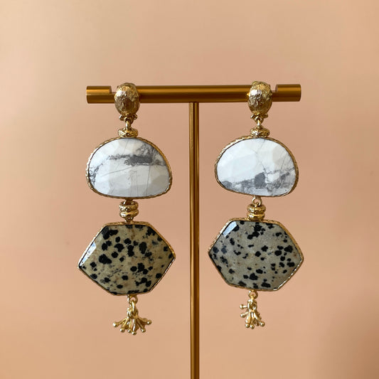 ARETES SILENZA DALMATIAN JASPER