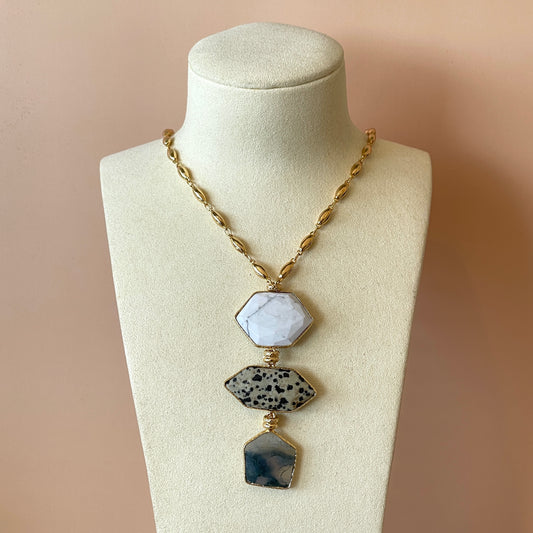 COLLAR SILENZA DALMATIAN JASPER