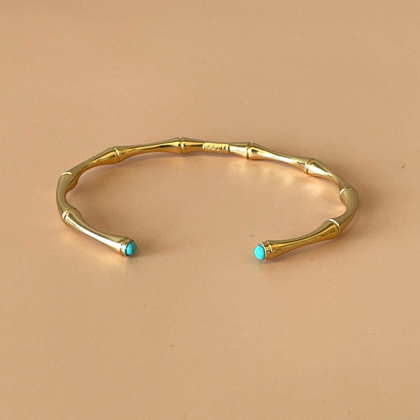BRAZALETE BAMBOU GOLD -TURQUESA