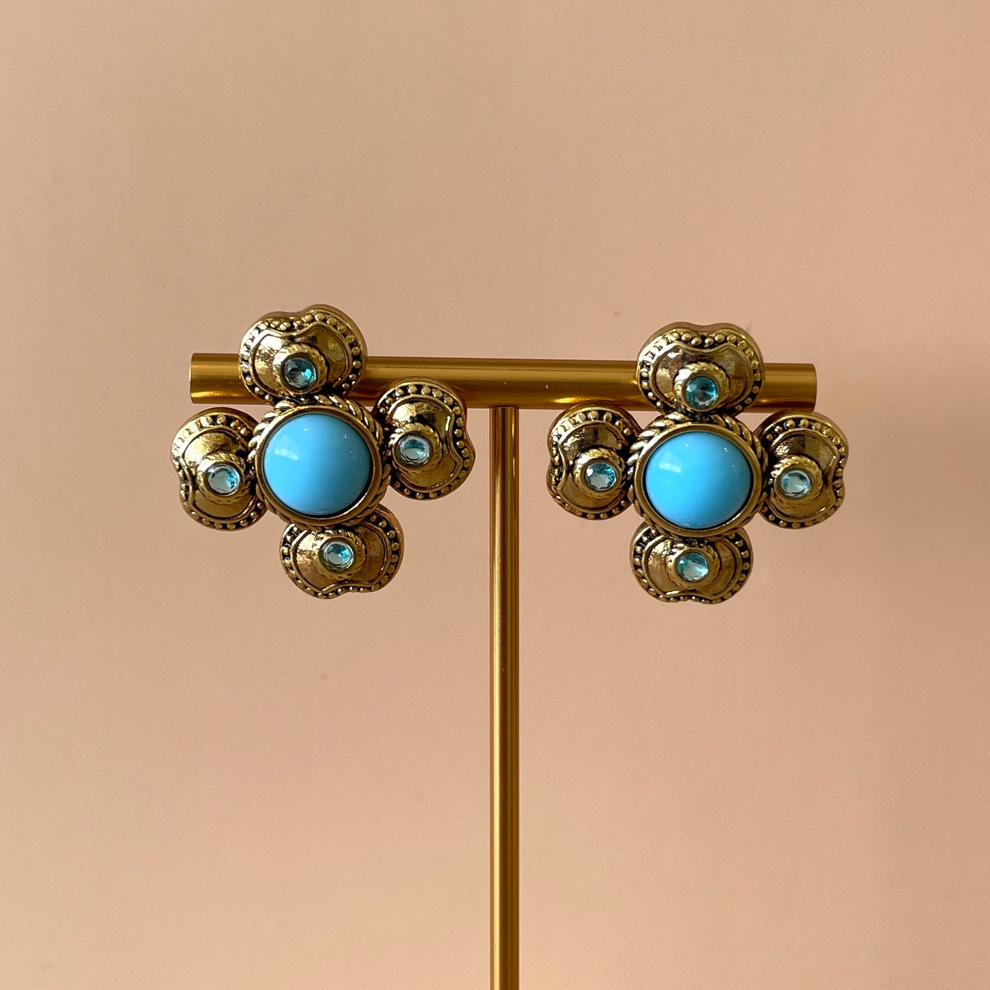 ARETES ISMARA CRUZ TURQUESA