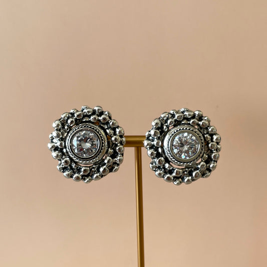 ARETES JOANNA CRISTAL SILVER