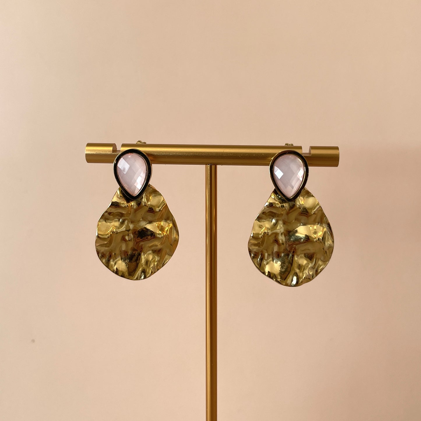 ARETES HAMMERED ROSE