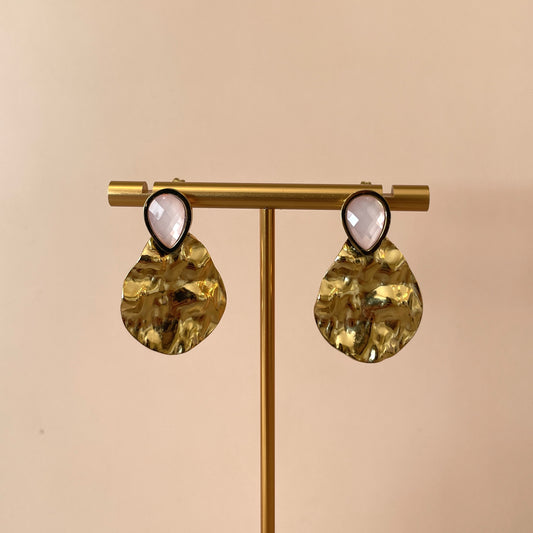 ARETES HAMMERED ROSE