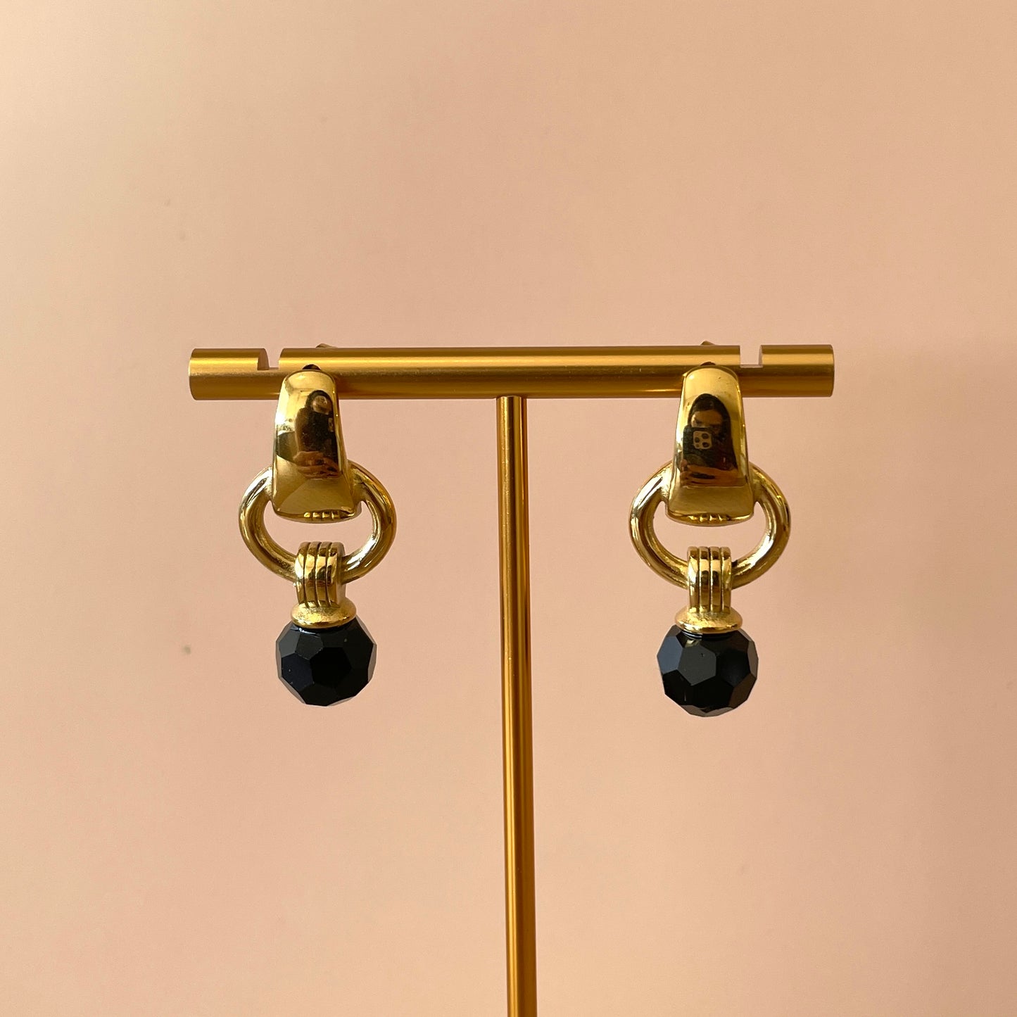 ARETES ARGOLLA CON COLGANTE ONIX