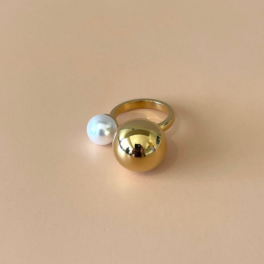 ANILLO OPEN RING PERLA -GOLD