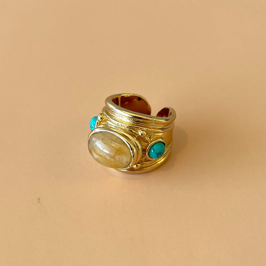 ANILLO SIMONE CITRINO -TURQUESA