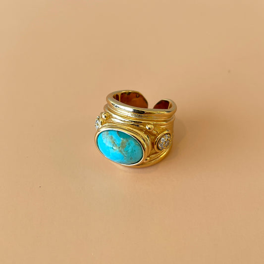 ANILLO SIMONE TURQUESA -CLEAR