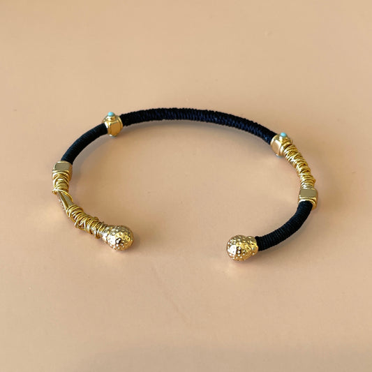 BRAZALETE ZANZIFULL NEGRO -TURQUESA