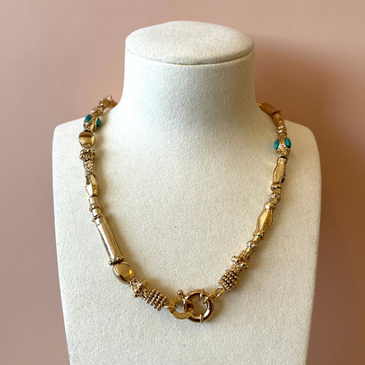 COLLAR KALI GOLD & TURQUOISE
