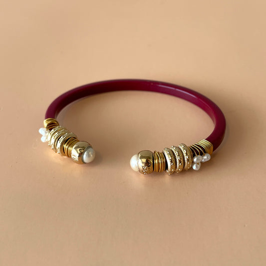 BRAZALETE SARI TINTO -PERLA