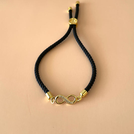 PULSERA AJUSTABLE HILO NEGRO & INFINITO
