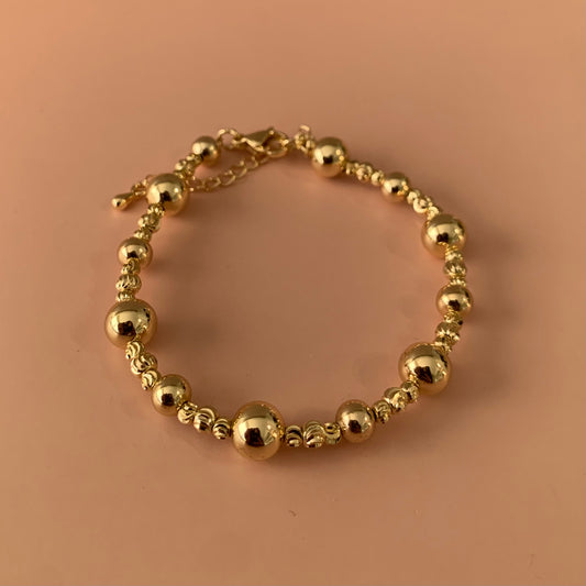 PULSERA BOLITAS GRANDES GOLD