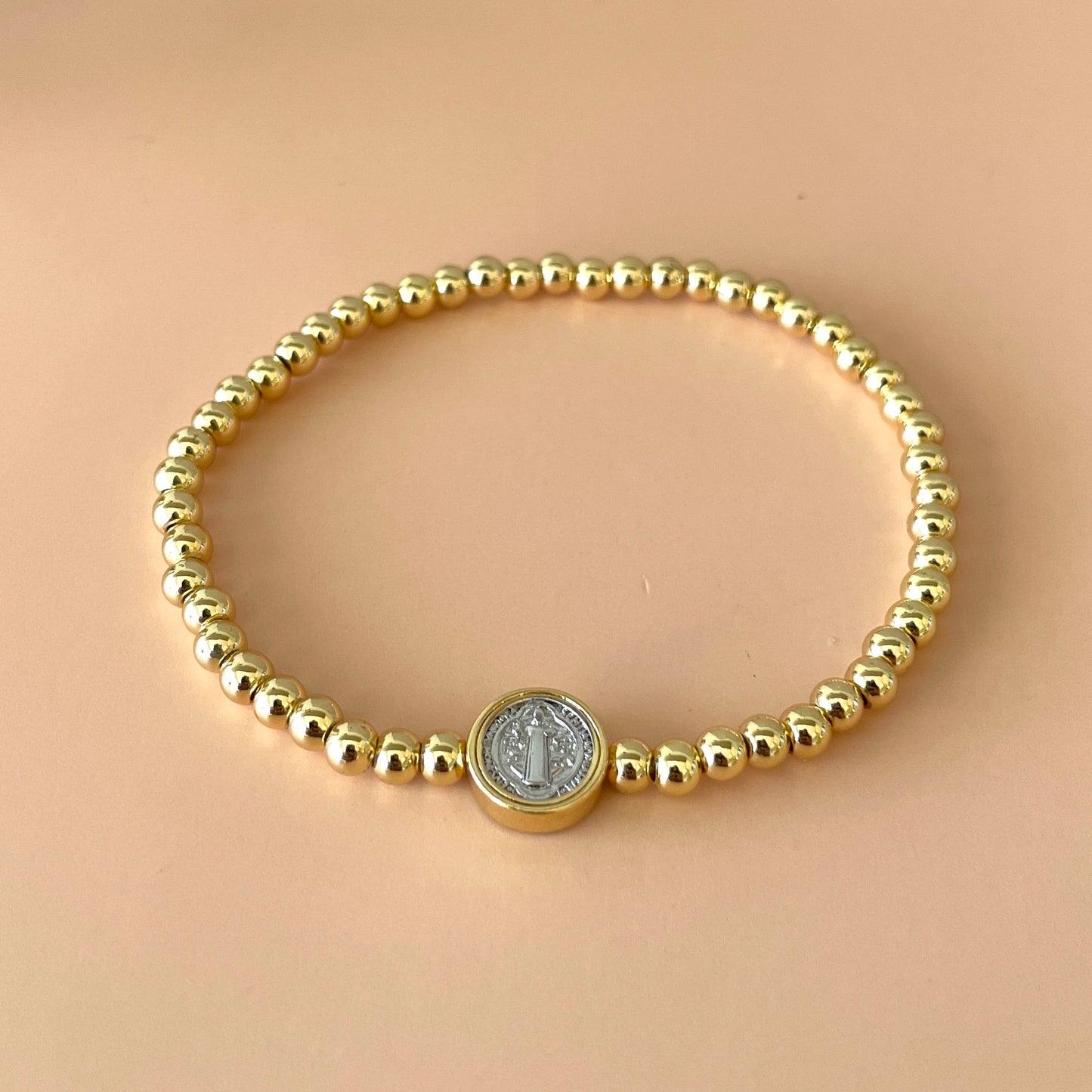 PULSERA BOLITAS GOLD SAN BENITO