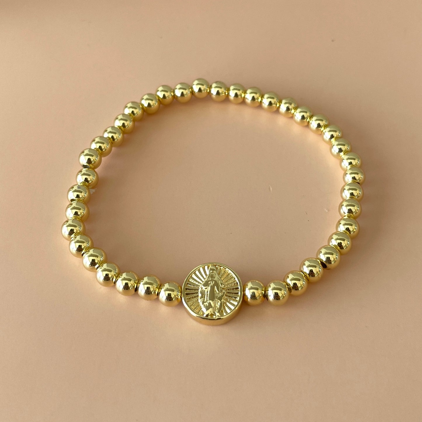 PULSERA BOLITAS GOLD VIRGEN