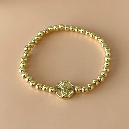 PULSERA BOLITAS GOLD VIRGEN