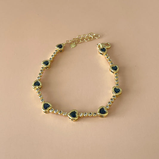 PULSERA TENNIS DIJES CORAZON AZUL