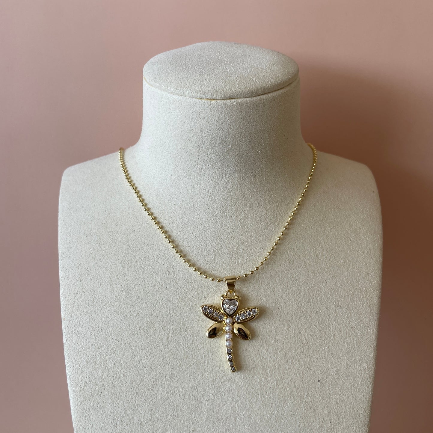 COLLAR LIBELULA CON PIEDRA CLEAR