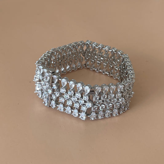 PULSERA SILVER CON ZIRCONIAS Y GOTAS