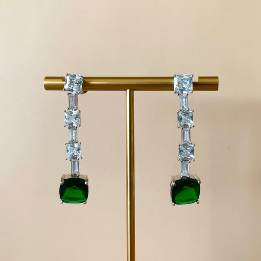 ARETE ZIRCONIA LARGO SILVER & BASE VERDE