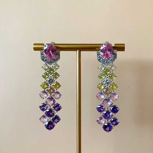 ARETES LARGOS REALEZA MIX ROSA