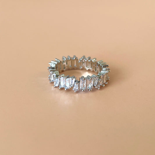 ANILLO DE ZIRCONIAS BAGUETTE SILVER
