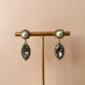 ARETES MARQUISE OVAL PERLA & GRIS