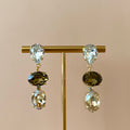 ARETES ROC OVAL GOTA CLEAR, CAFE & DORADO