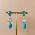 ARETES ROC OVAL GOTA MENTA, OPAL & TURQUESA
