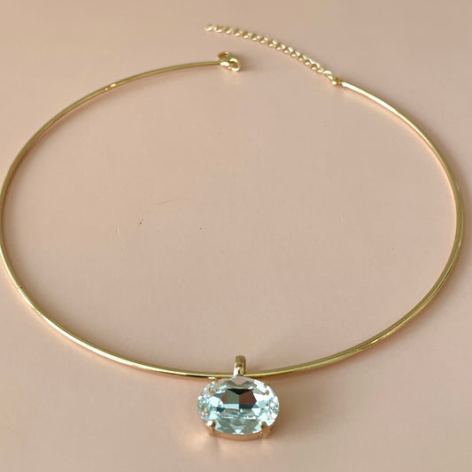 COLLAR MADRID DIJE OVAL CLEAR