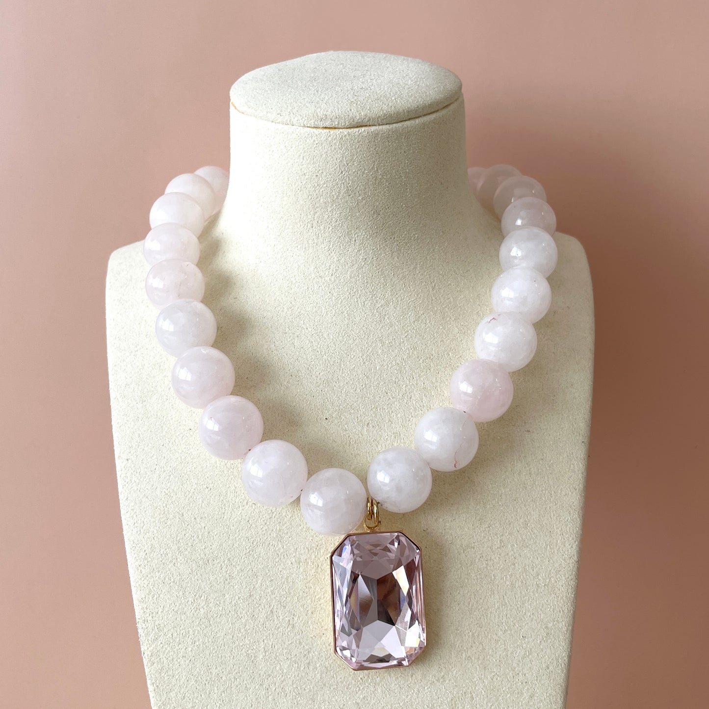 COLLAR CHERRY BLOSSOM PERLAS GRANDES & ROSA