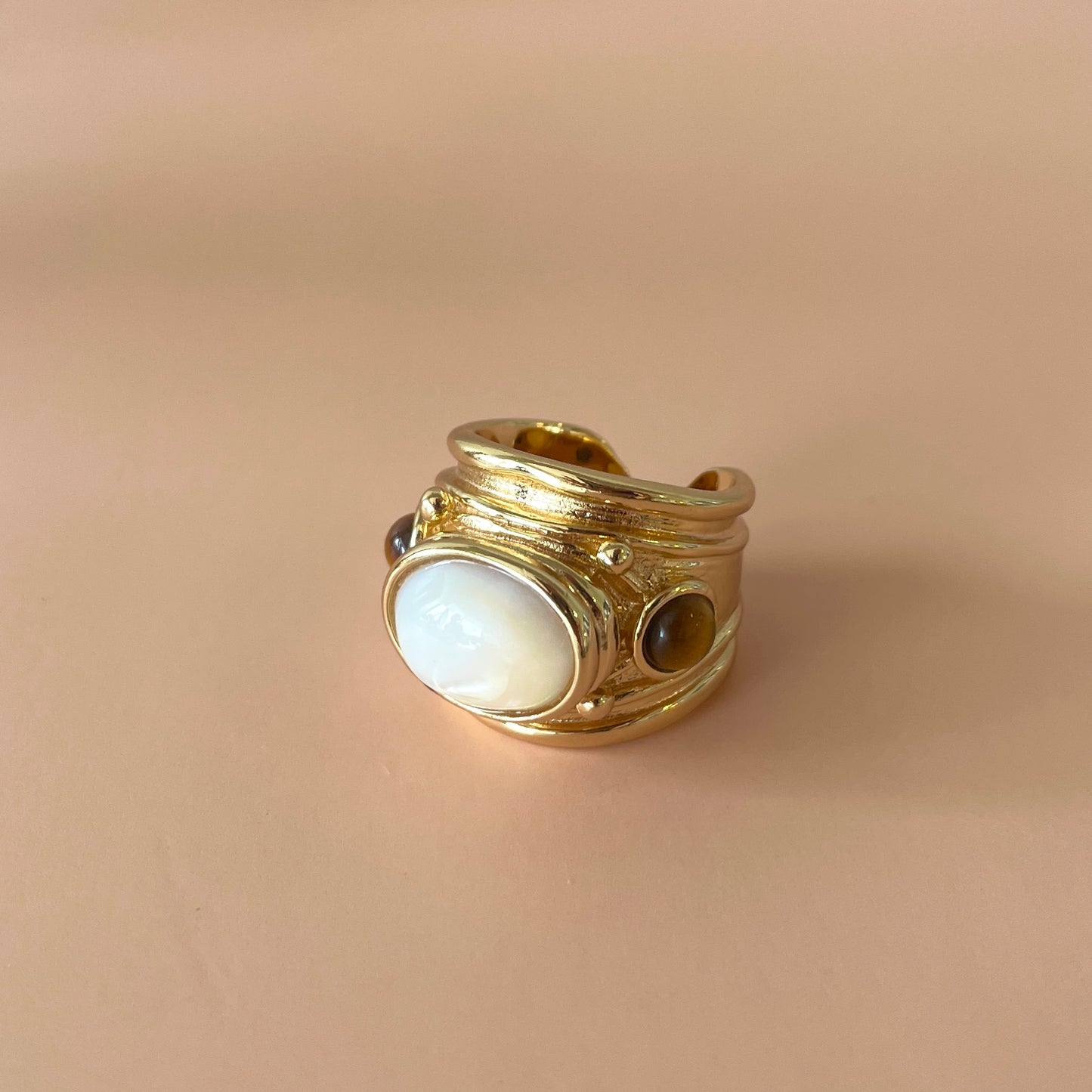 ANILLO SIMONE MOONSTONE -OJO DE TIGRE