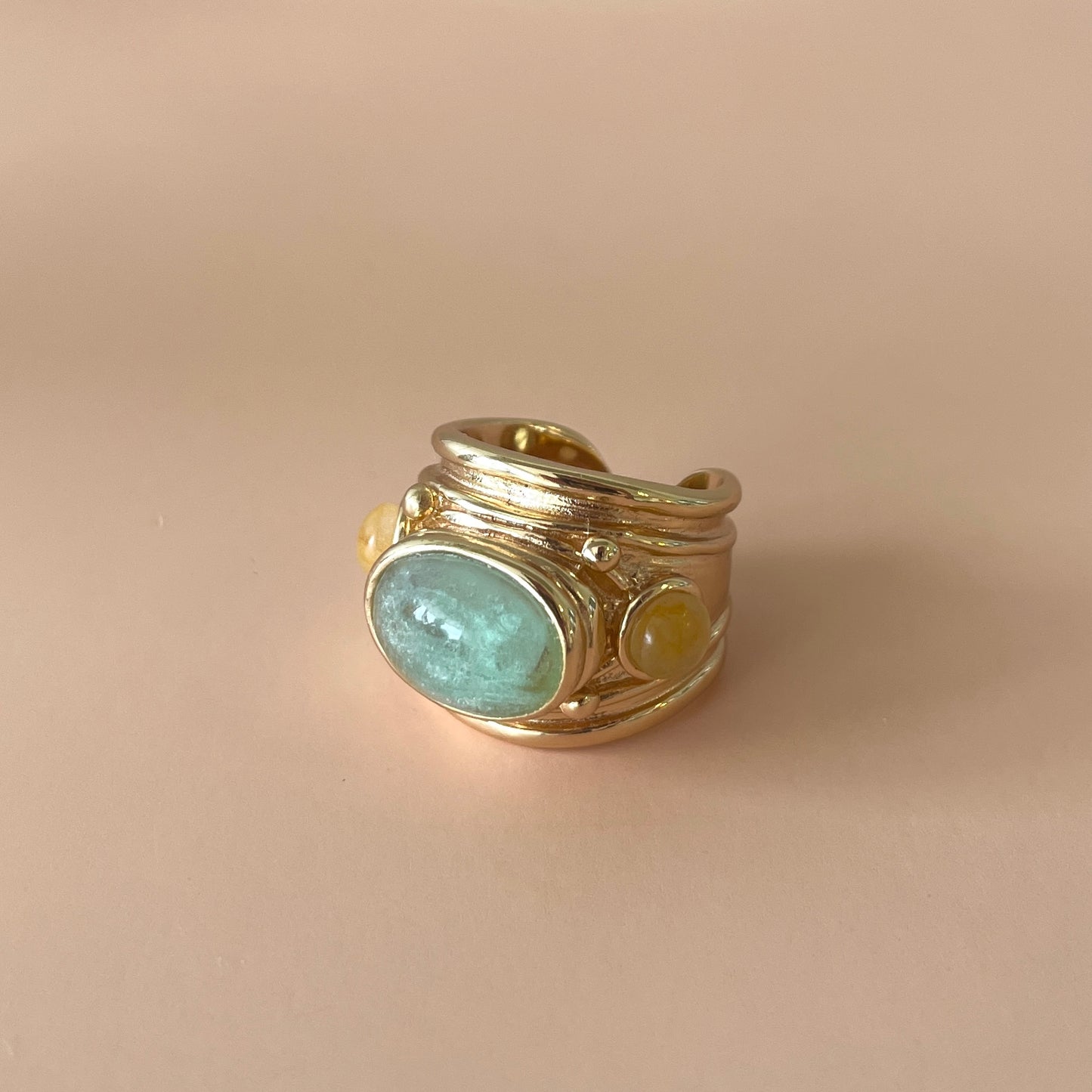 ANILLO SIMONE AVENTURINA -CITRINO