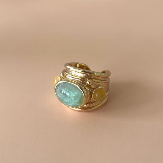 ANILLO SIMONE AVENTURINA -CITRINO