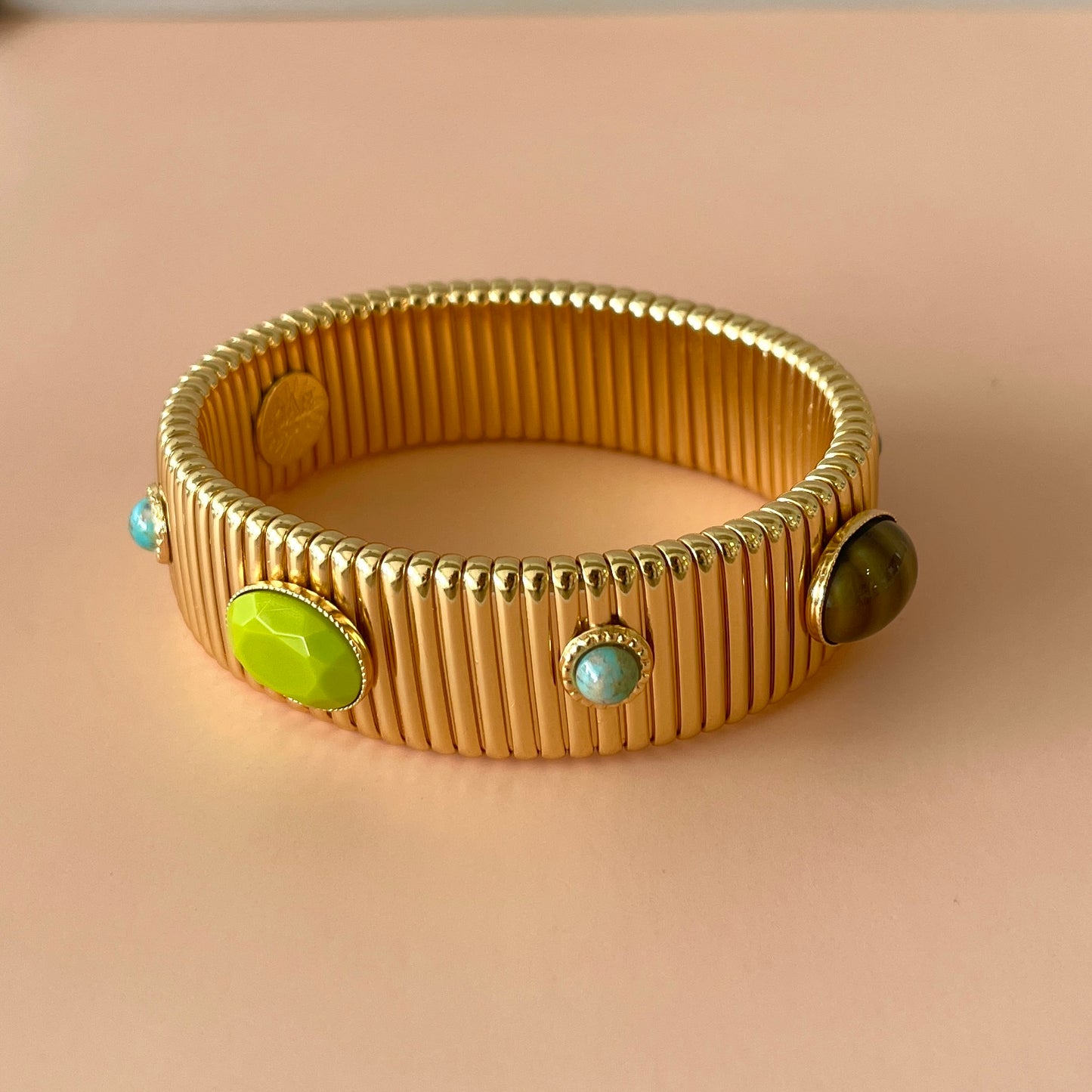 BRAZALETE STRADA MM VERDE & OJO DE TIGRE