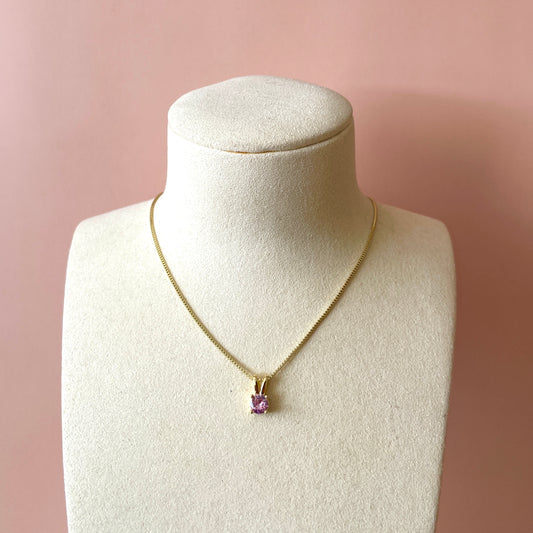 COLLAR GOLD CON DIJE CONEJO ROSA