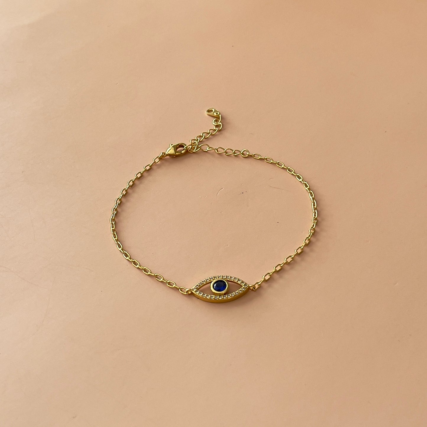 PULSERA OJO GRANDE HUECO AZUL GOLD
