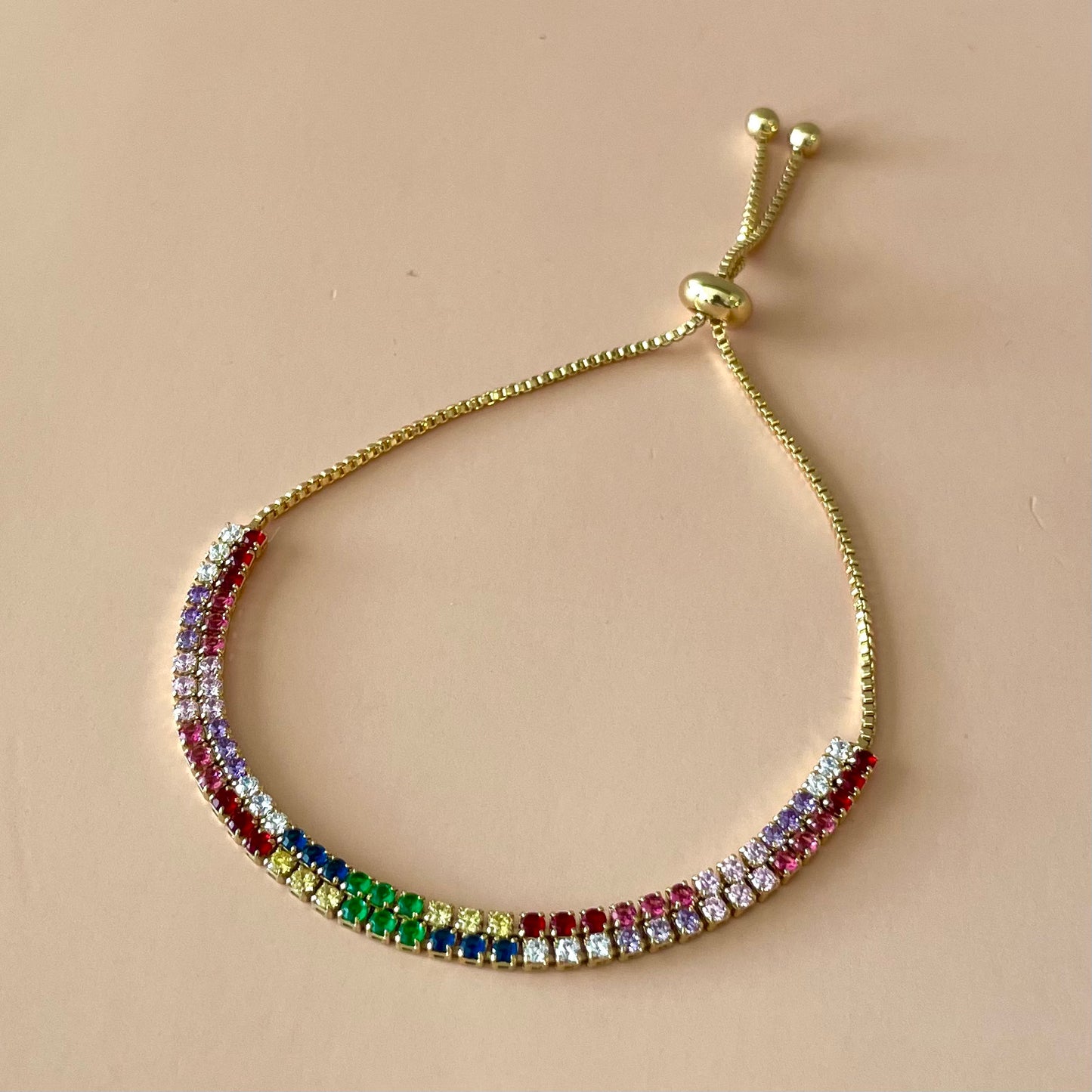PULSERA AJUSTABLE TENNIS DOBLE COLORFULL