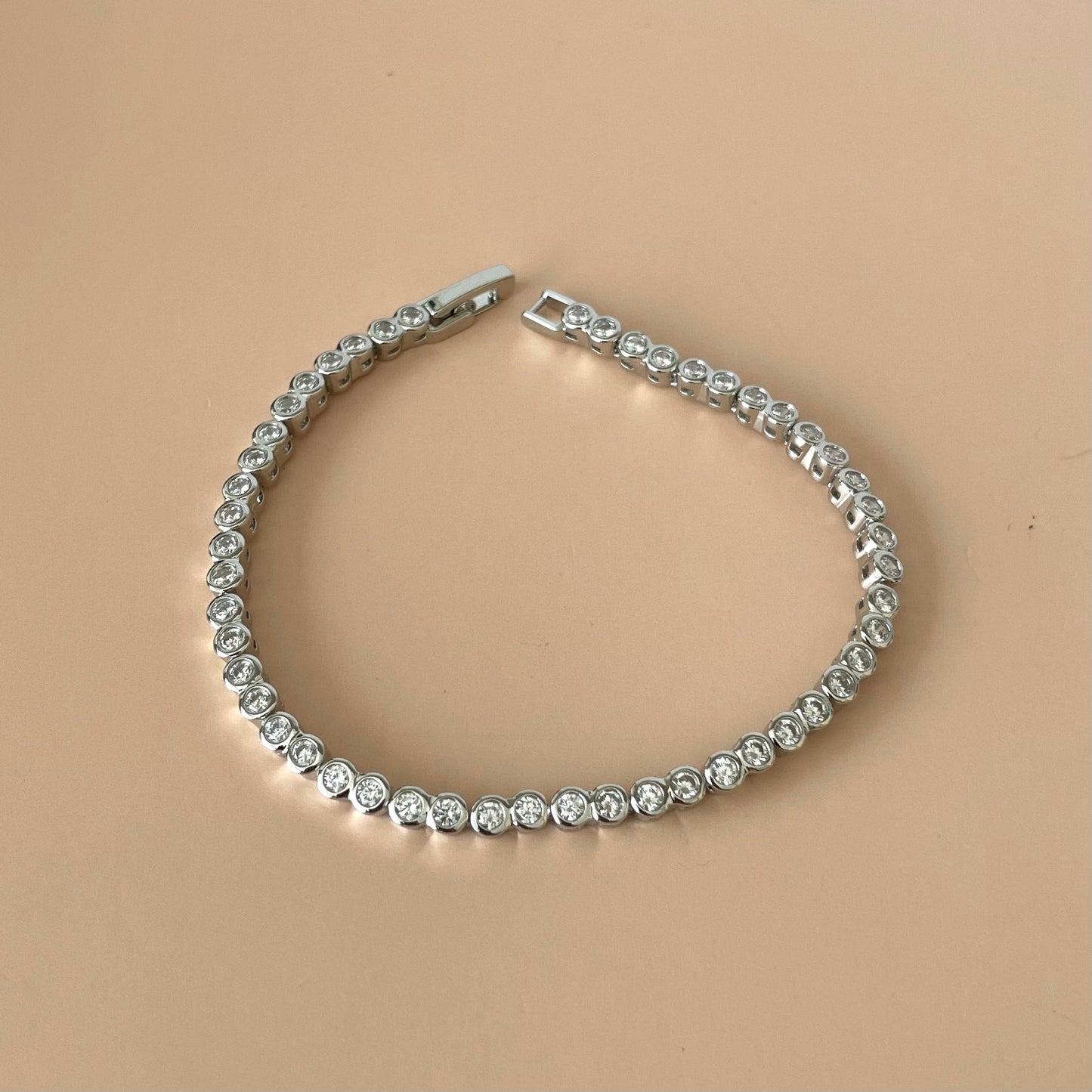 PULSERA CRISTAL SILVER BOLITAS -PLA