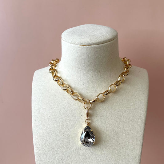 COLLAR DROP CHARM GRAY