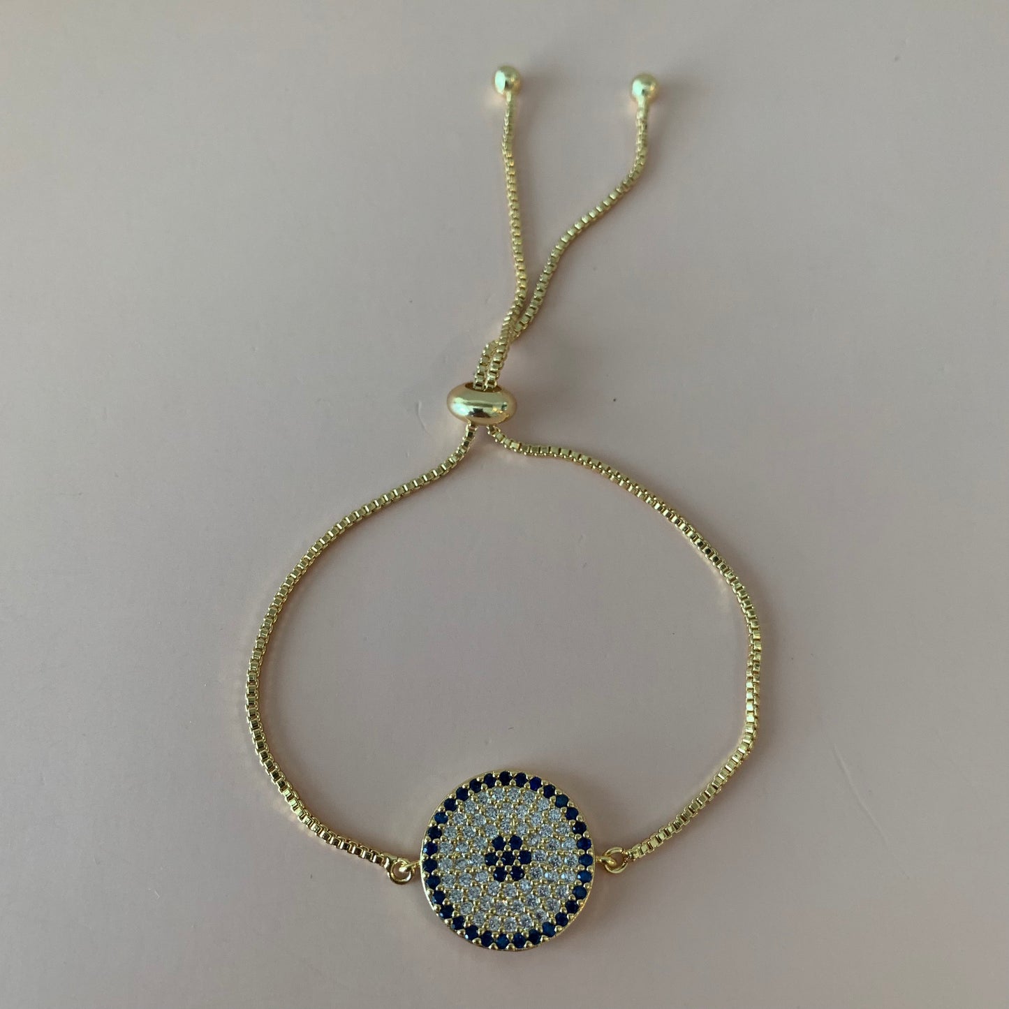 PULSERA AJUSTABLE OJO GRANDE AZUL